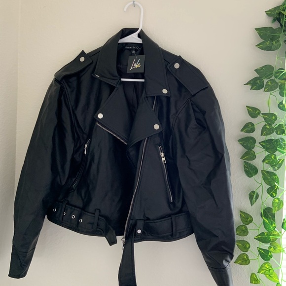 NWT Dressed in LALA Vegan Leather Jacket - Picture 4 of 7